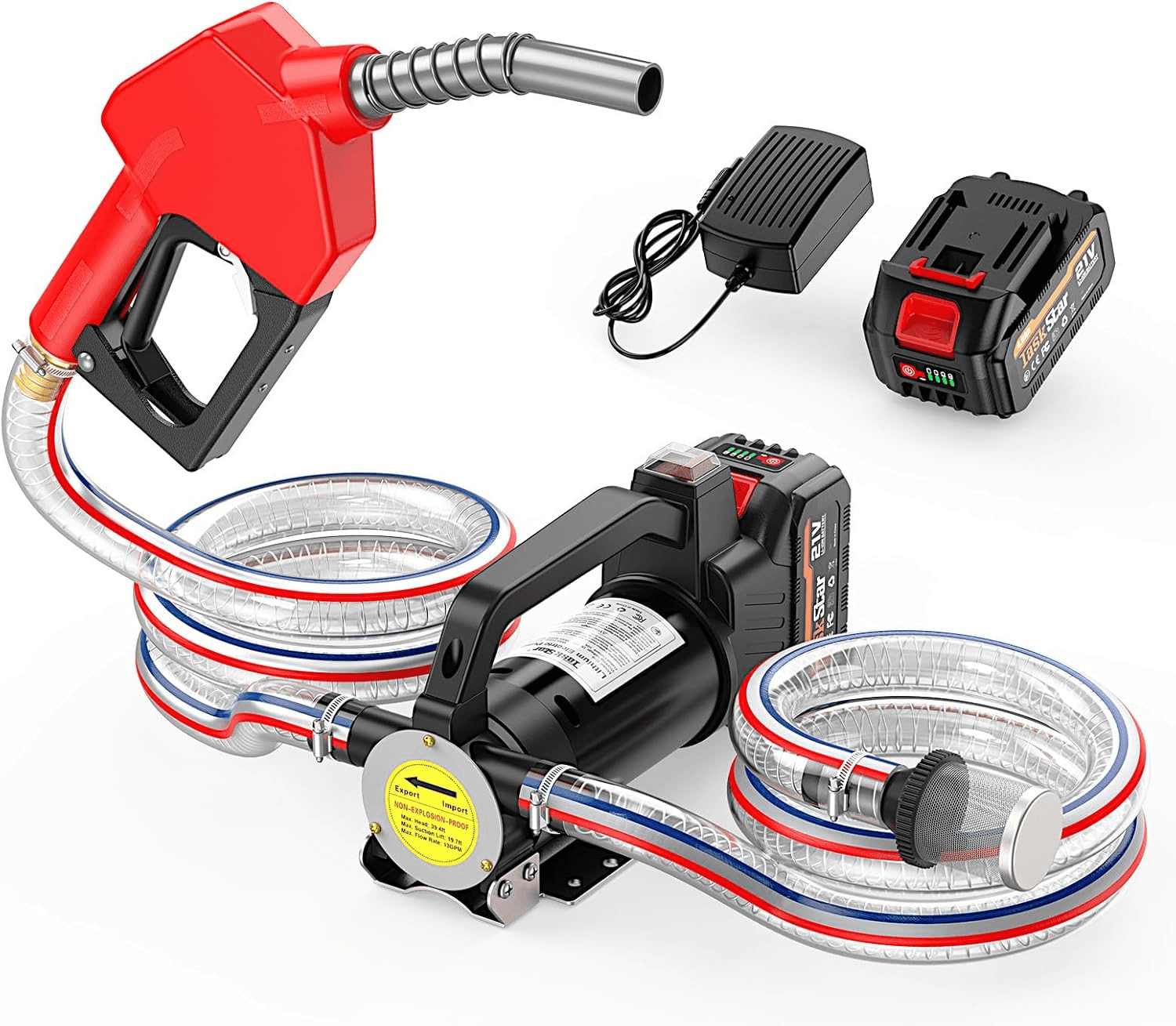 Kit pompa di trasferimento carburante alimentata a batteria - Kit pompa di trasferimento carburante elettrica da 12 GPM