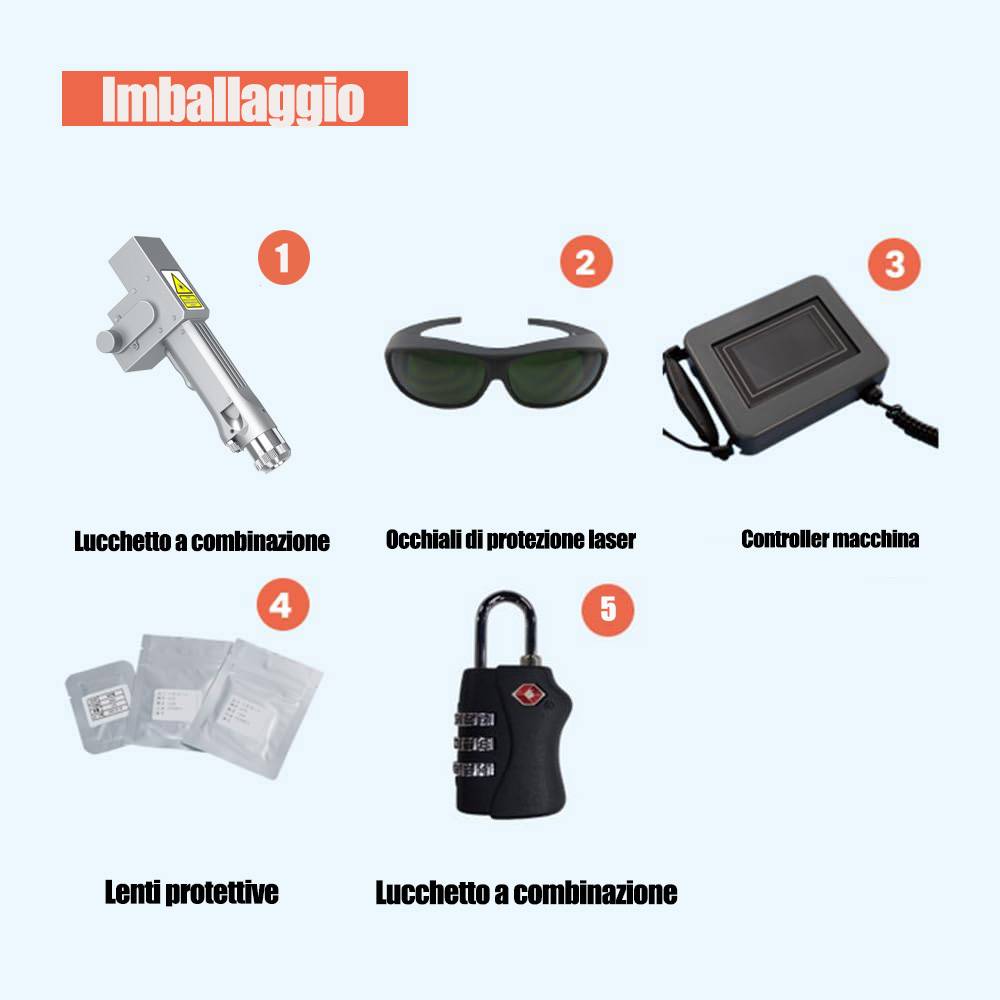Macchina per la pulizia laser pulsata portatile da 200 W MAX con testina di pulizia leggera, adatta per la rimozione di resina, olio, ruggine e rivestimenti